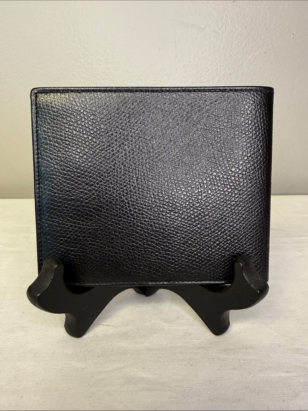 CELINE Macadam Black Leather Bifold Wallet Gold Tone Corner Hardware - Picture 5 of 8